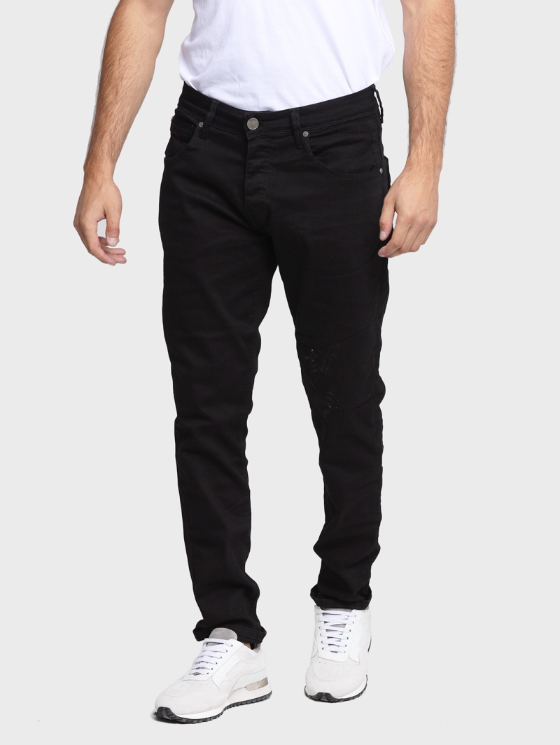 CASSADY MOT 383 CLEAN BLACK STRETCH REGULAR JEANS