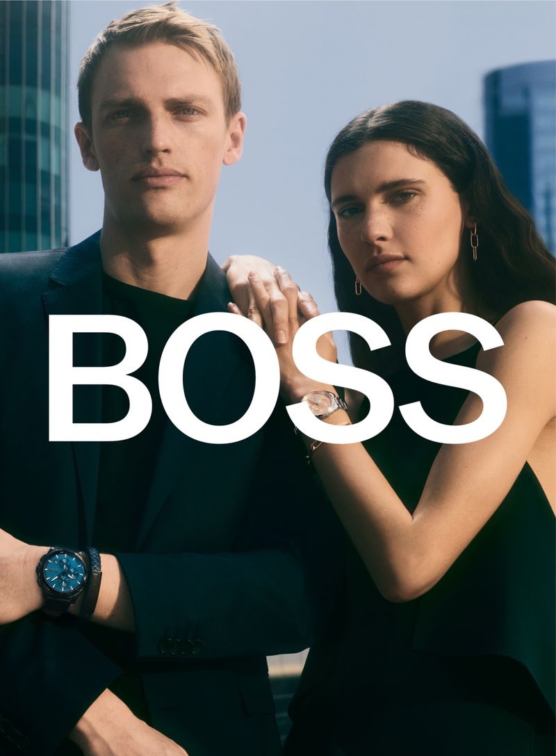 Daniel P. Shea photographs Victor Nylander and Iana Godnia for BOSS's watch campaign.