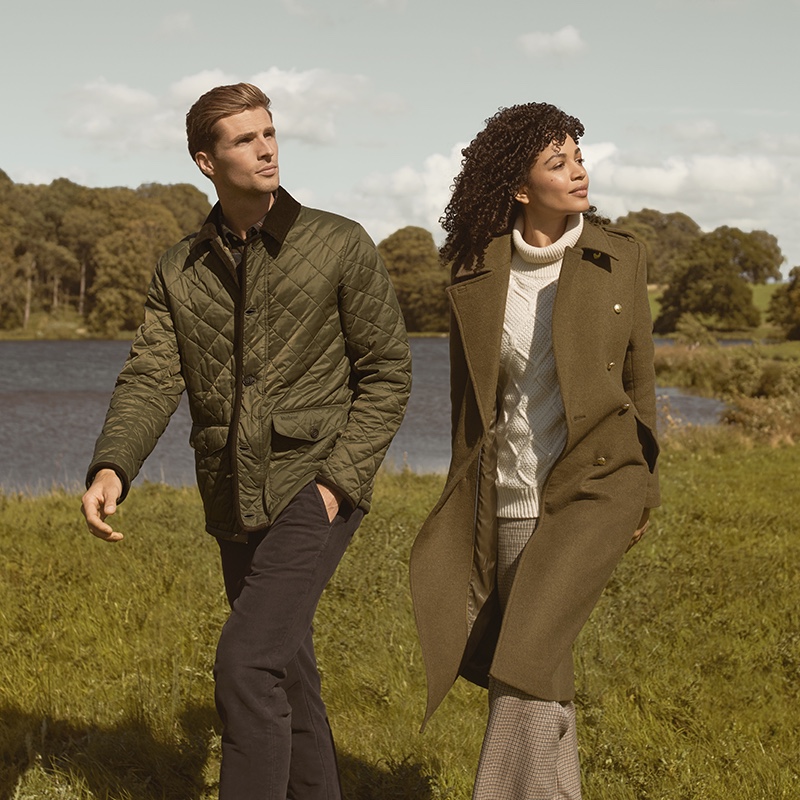 Models Edward Wilding and Camila Aguiar couple up for the Barbour fragrance campaign.