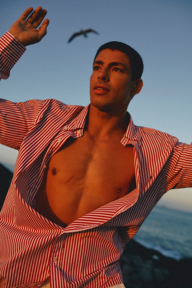 Cauã Reymond GQ Portugal Close-up Open Shirt Photoshoot 2021