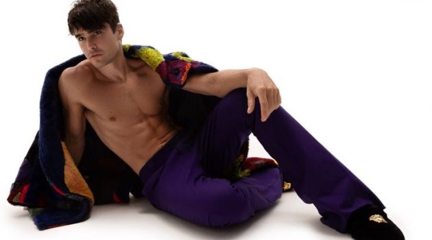 Charlie Matthews Dons Graphic Designer Style for The Perfect Man Charlie Matthews Model Shirtless Trousers Perfect Man Photo