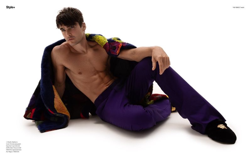 Charlie Matthews Model Shirtless Trousers Perfect Man Photo » Charlie Matthews Dons Graphic Designer Style for The Perfect Man Charlie Matthews Model Shirtless Trousers Perfect Man Photo
