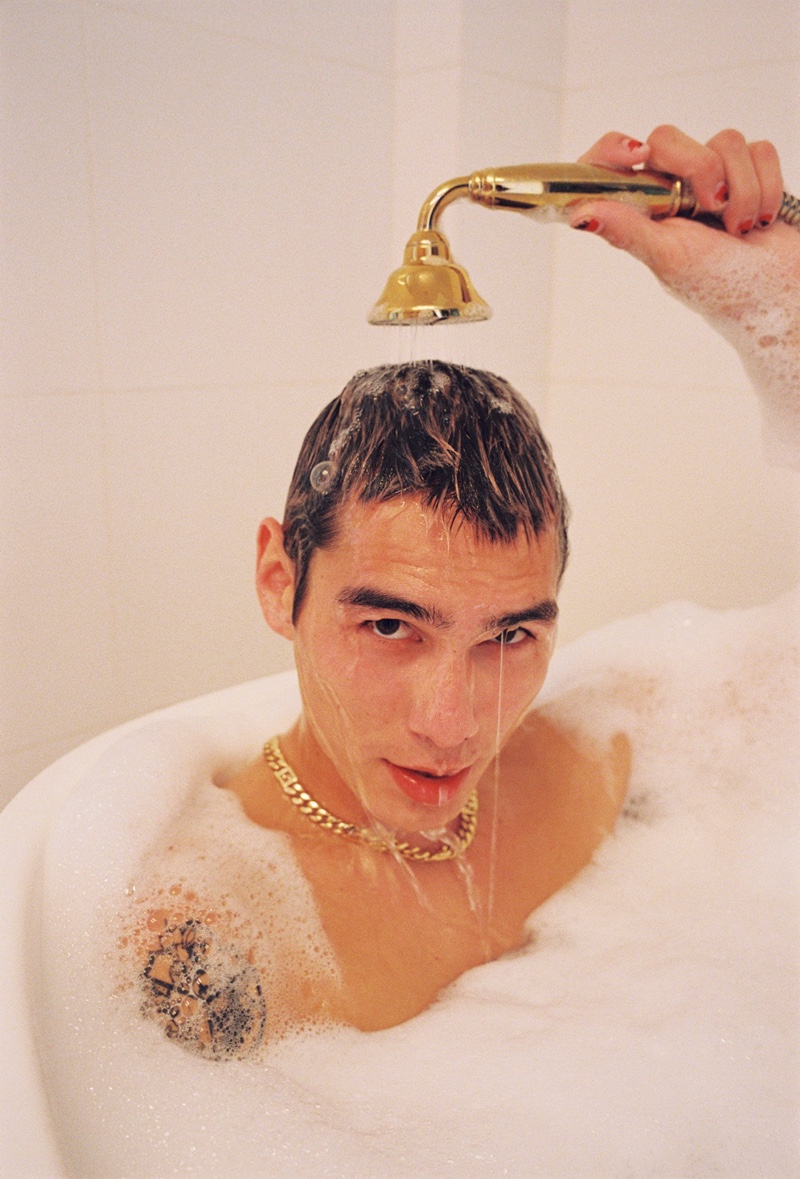 Evan Mock Bubble Bath 2022 Bathtub Fendi Campaign