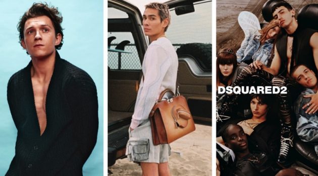 Week in Review: Tom Holland for Prada Ad, Evan Mock in Fendi, Dsquared2 + More Tom Holland for Prada spring-summer 2022 campaign, Evan Mock for Fendi advertisement, and Dsquared2 campaign.