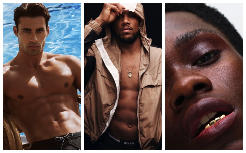 Week in Review: Elliot Meeten for Dolce & Gabbana beachwear campaign, Anthony Joshua for BOSS spring-summer 2022 campaign, and Amadou Fall for Hunger magazine.