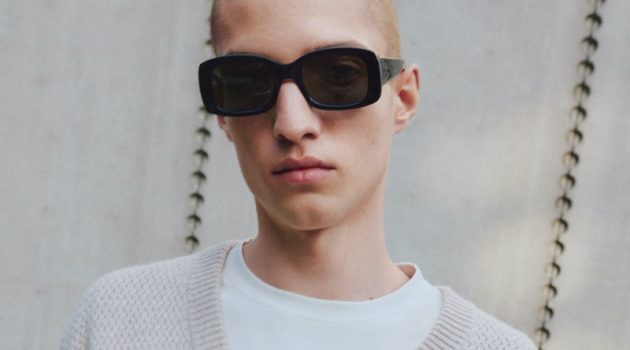 City Meets Nature for Filippa K Spring '22 Campaign Wearing a slouchy v-neck sweater, Davyd Shyn appears in Filippa K's spring-summer 2022 men's campaign.