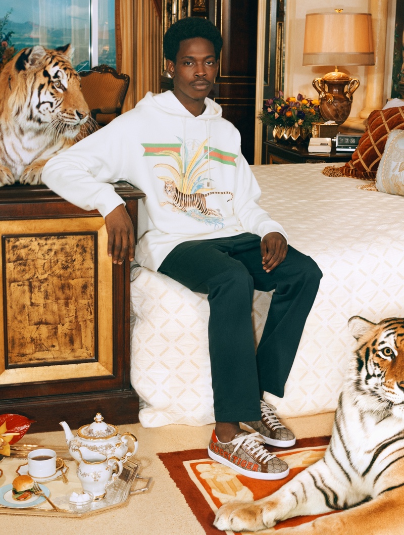 Souleymane Sacko stars in Gucci's Chinese New Year campaign.