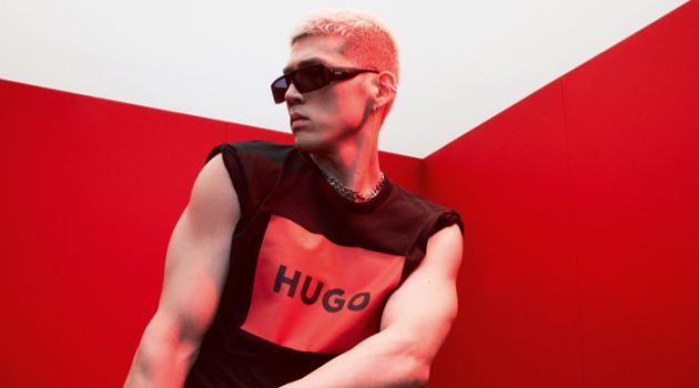 Big Matthew & SAINt JHN Front HUGO Spring '22 Campaign Big Matthew Biceps HUGO Campaign Spring 2022