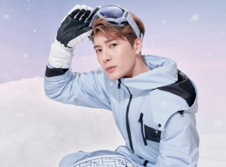 Ready for his close-up, Jackson Wang fronts the new Fendi ski wear campaign.