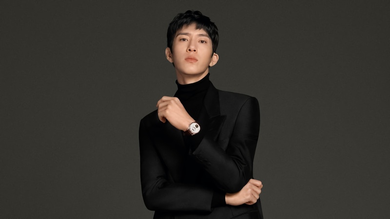 Jing Boran wears Jaeger-LeCoultre's Master Ultra Thin Moon watch in a campaign to celebrate the Chinese New Year.