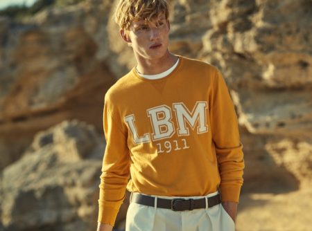 Embodying the man of L.B.M. 1911 for spring-summer 2022, model Christian Aneris stars in the brand's campaign.