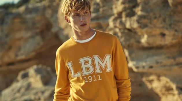 Embodying the man of L.B.M. 1911 for spring-summer 2022, model Christian Aneris stars in the brand's campaign.