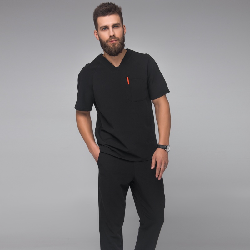 Male Model Black Fashion Nurse Scrubs