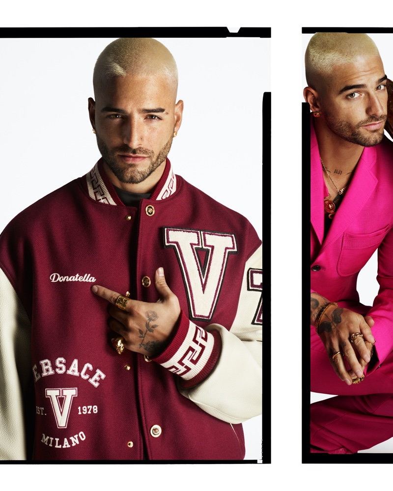 Maluma Versace Campaign 2022 Spring Summer Varsity Jacket