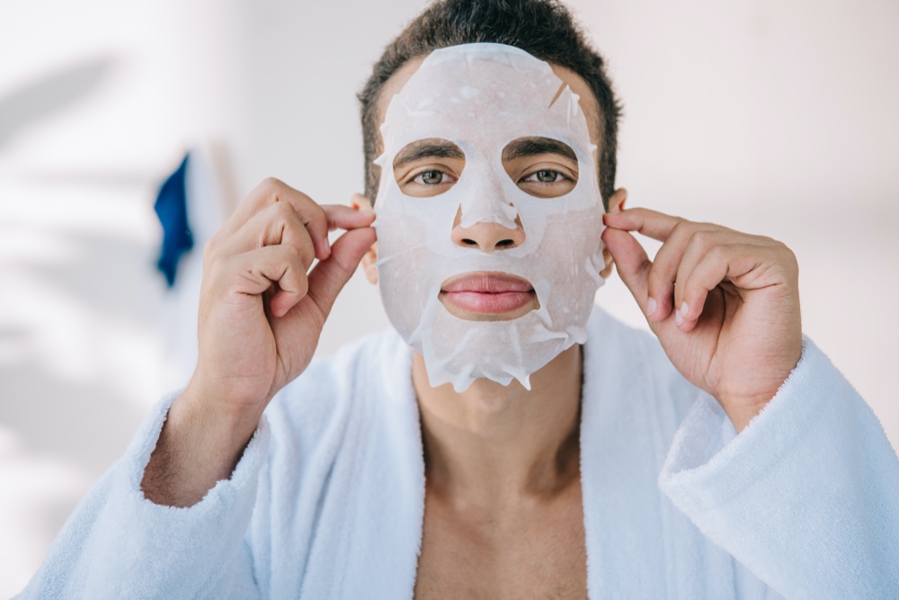 Man Wearing Face Mask Skincare