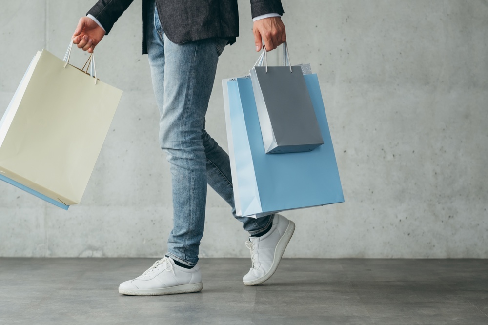 Man with Gift Bags Man with Gift Bags