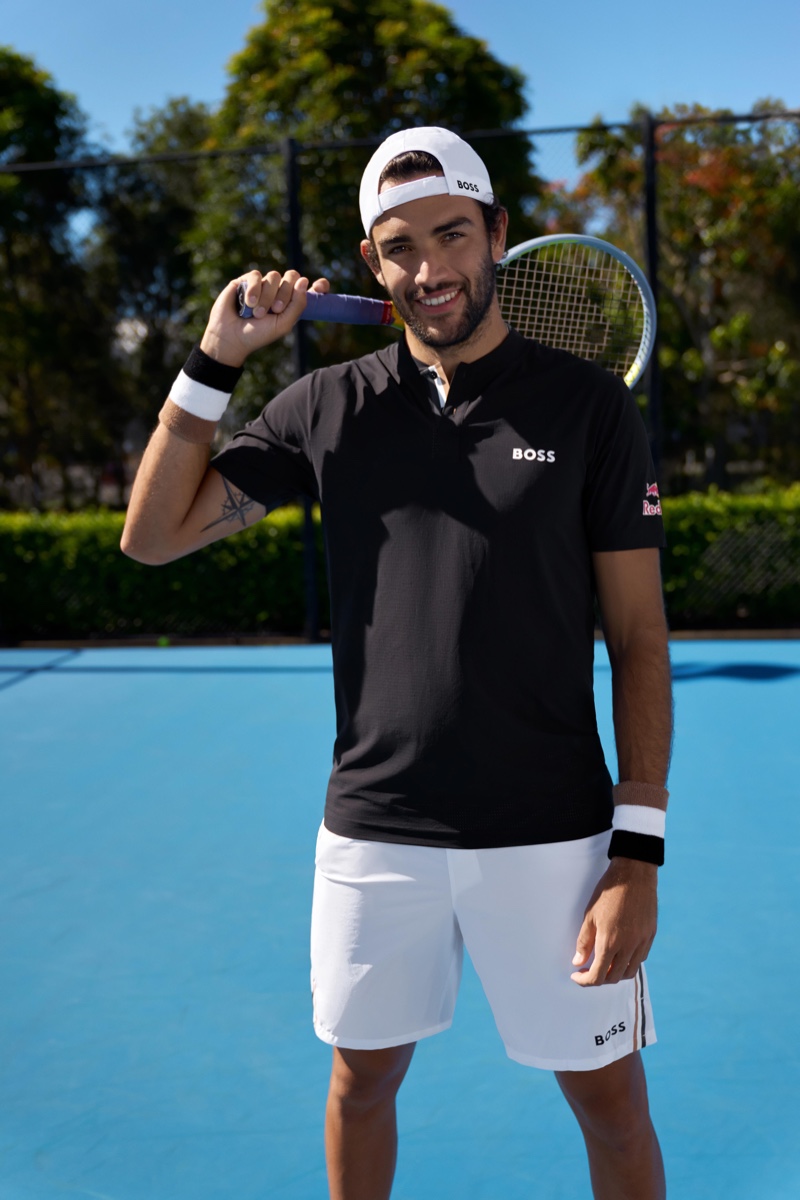 New BOSS brand ambassador Matteo Berrettini appears in a new campaign.