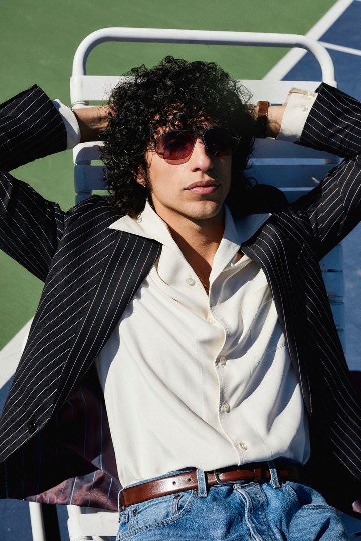 Sebastian Chacon wears Oliver Peoples Kondor sunglasses in California Copper.