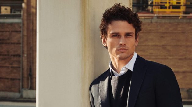 Simon Nessman Walks Into the New Year with Massimo Dutti Canadian model Simon Nessman Massimo Dutti