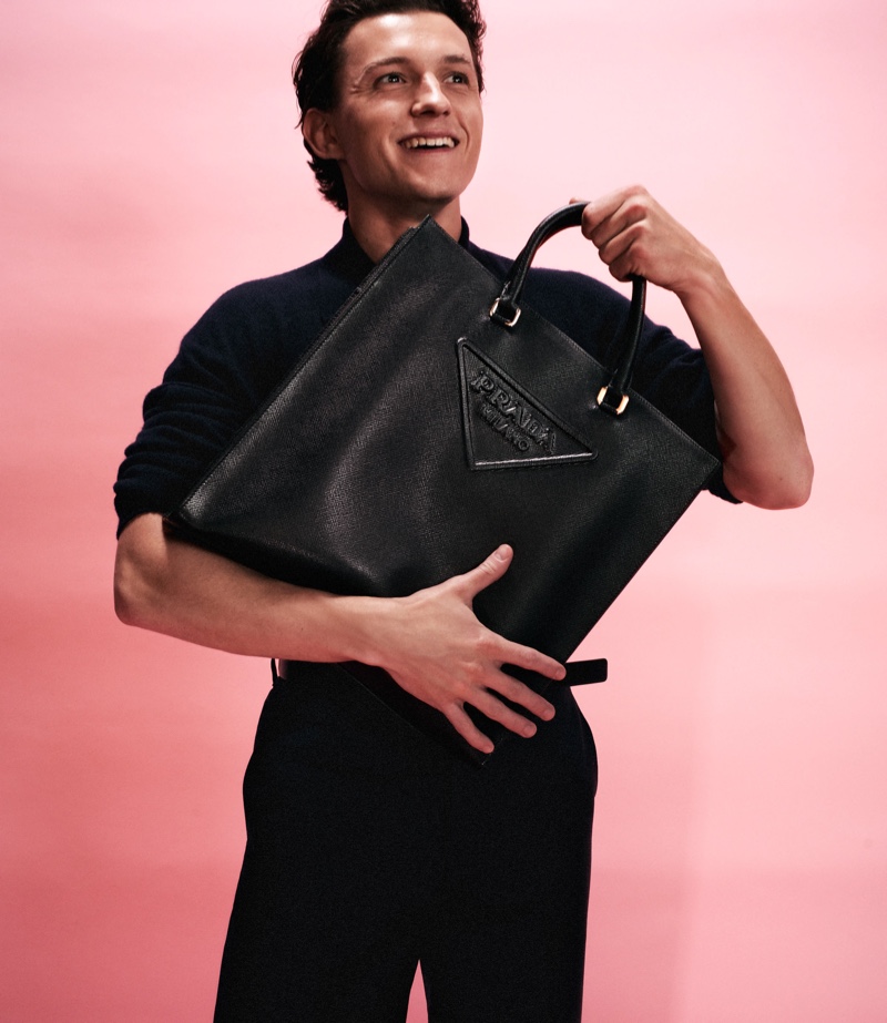 Tom Holland Smiling Prada Campaign Spring Summer 2022 Menswear