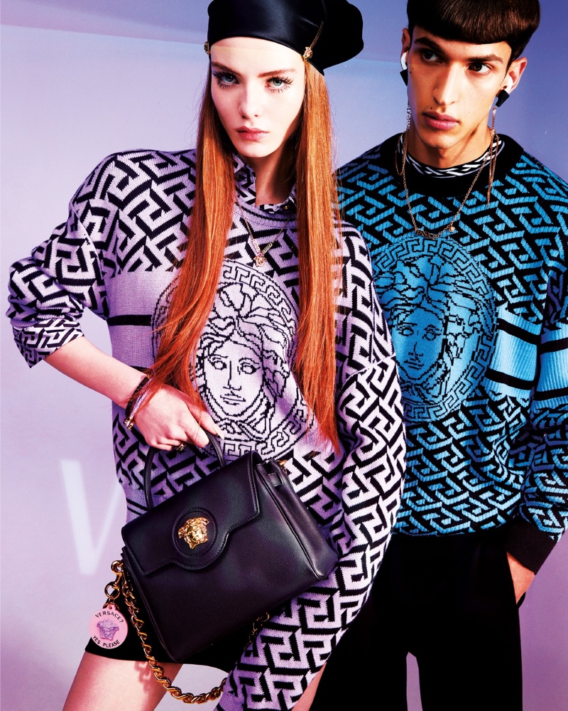 Alyda Grace and Habib Masovic star in Versace's resort 2022 campaign.