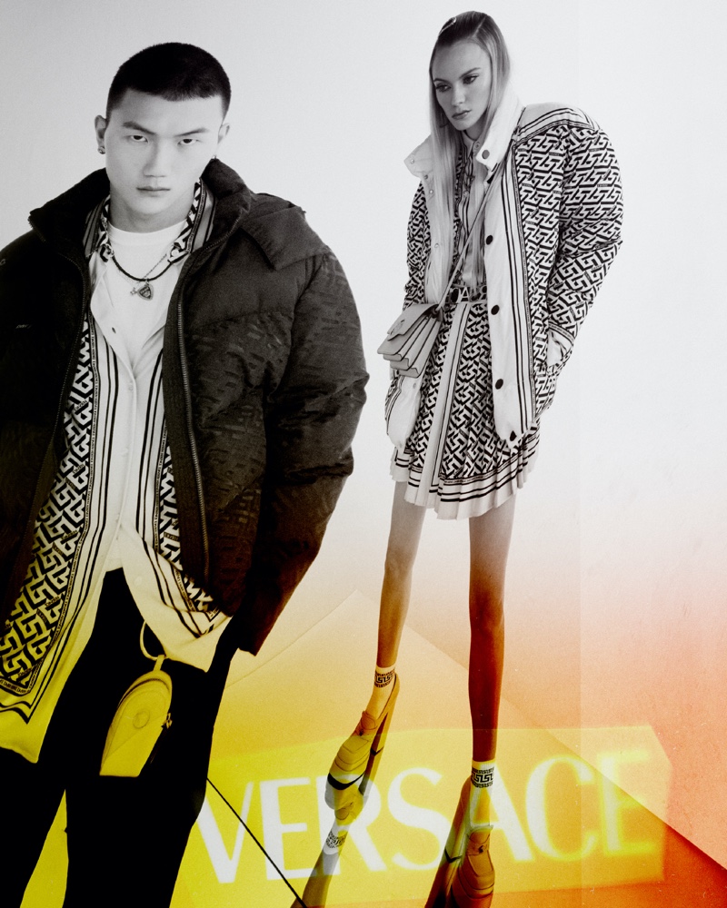 Ryan Park and Kiki Willems front Versace's resort 2022 campaign.