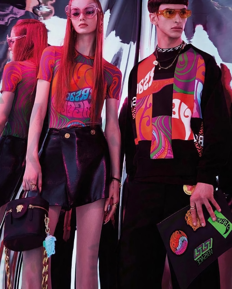 Models Alyda Grace and Habib Masovic appear in Versace's resort 2022 campaign.