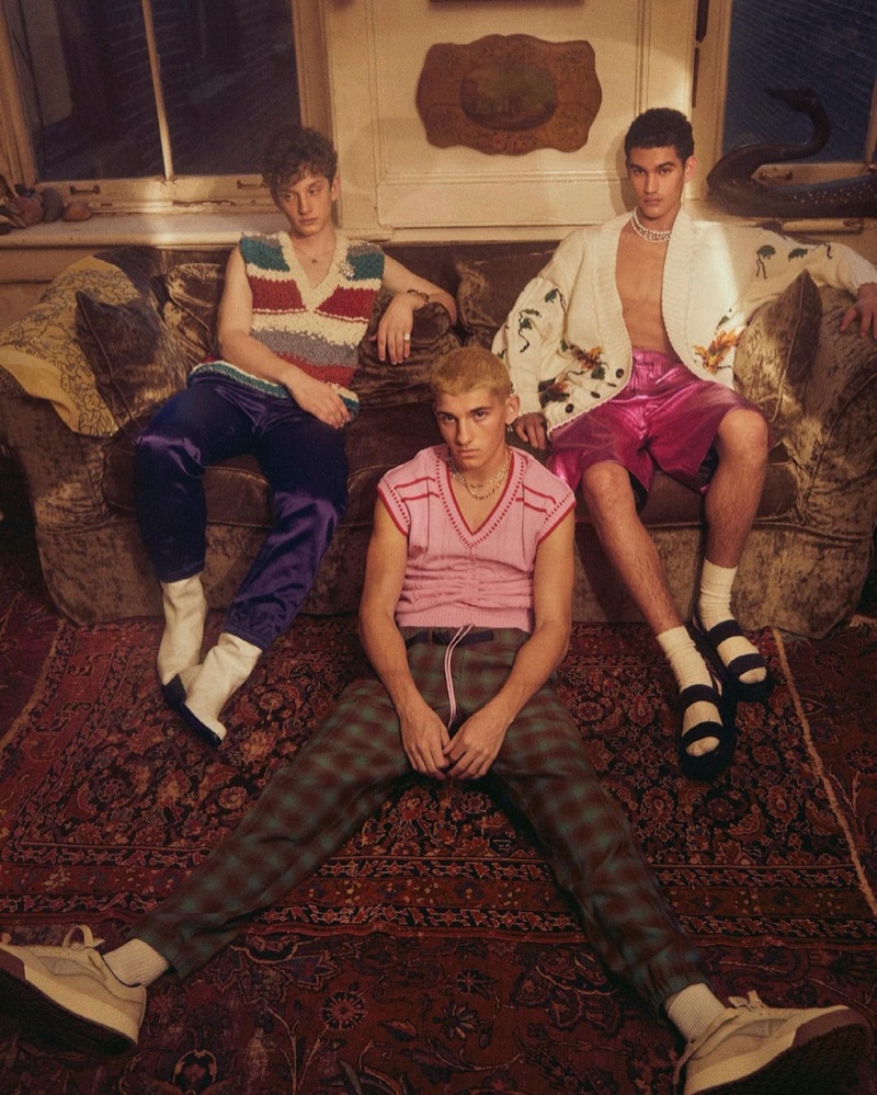 Lev Krag, Sebastian Roda, Bodhi Heeck Model WWD Editorial