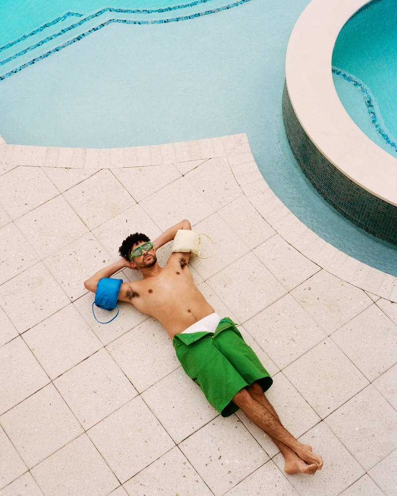 Bad Bunny Feet Shirtless Shorts JACQUEMUS Campaign