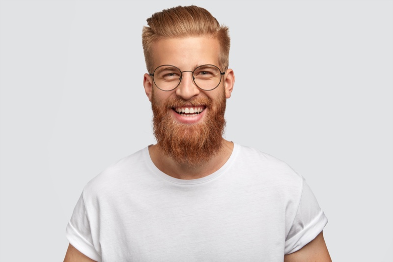 Bearded Guy Redhead Round Glasses