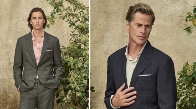 James Turlington & Mark Vanderloo Don Simplicity in Elegance for Brunello Cucinelli Models James Turlington and Mark Vanderloo wear spring-summer 2022 looks from Brunello Cucinelli.