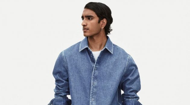 COS Keeps It Simple with Fresh Denim Jeenu Mahadevan dons an ombré denim shirt with white jeans for COS' spring 2022 denim campaign.