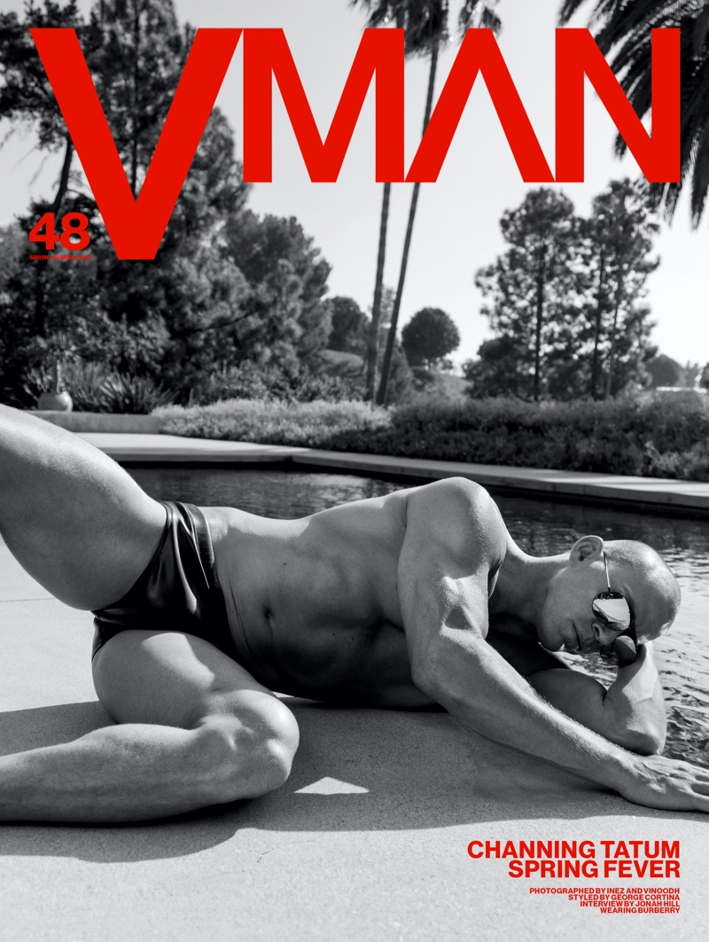 Channing Tatum Shirtless Swimsuit VMAN Cover 2022