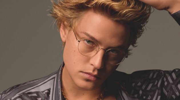 Cole Sprouse Glasses Versace Campaign Shirtless Spring Summer 2022