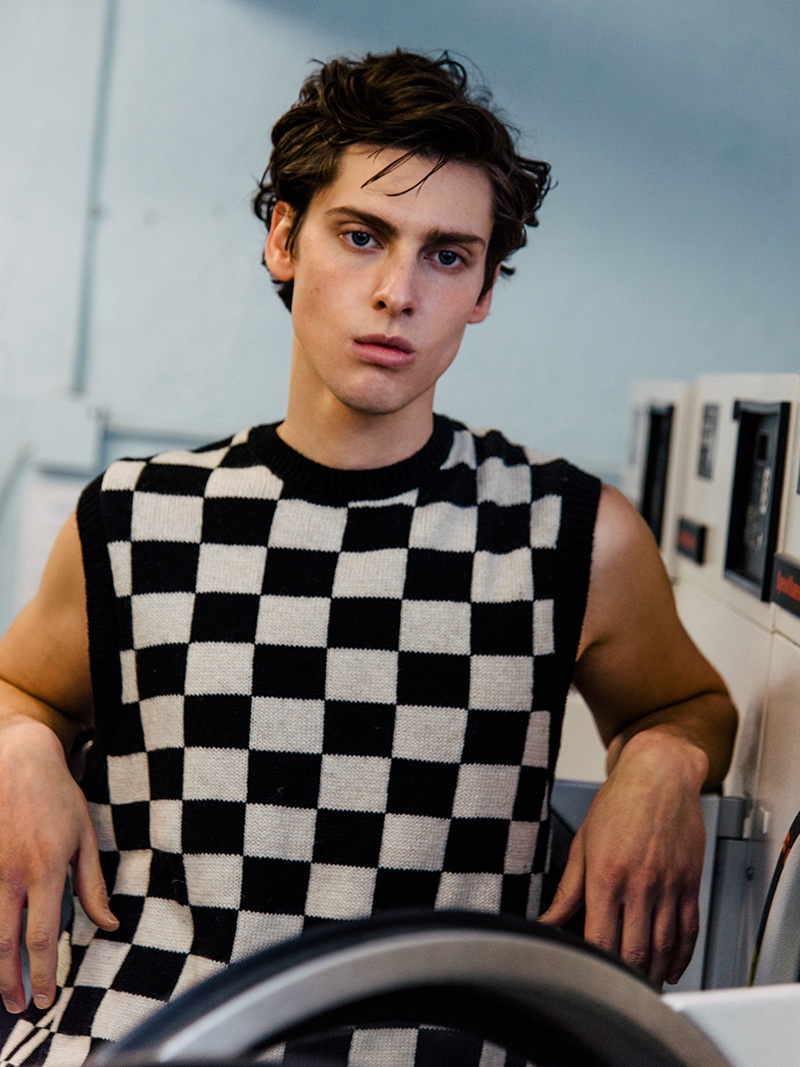 Cooper wears checkerboard print knit vest Zara. » Cooper Dyer in 'Laundry Room' Cooper wears checkerboard print knit vest Zara.
