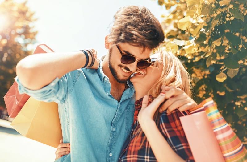 Couple Smiling Shopping Bags