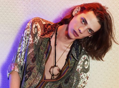 Erin Mommsen stars in Etro's spring-summer 2022 men's campaign.