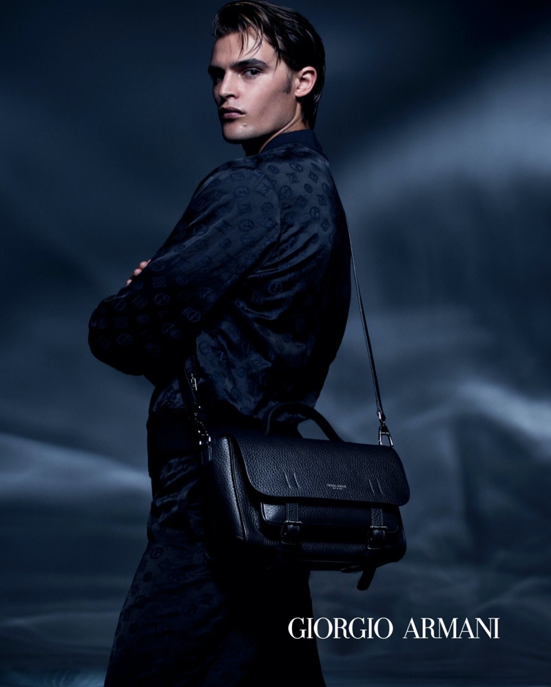 Parker van Noord Silk Outfit Giorgio Armani Spring Summer 2022 Mens Campaign » Parker Goes Moody for Giorgio Armani Spring '22 Campaign Parker van Noord Silk Outfit Giorgio Armani Spring Summer 2022 Mens Campaign