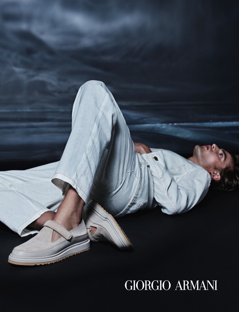 Giorgio Armani Spring Summer 2022 Mens Ad Campaign Parker van Noord Model » Parker Goes Moody for Giorgio Armani Spring '22 Campaign Giorgio Armani Spring Summer 2022 Mens Ad Campaign Parker van Noord Model
