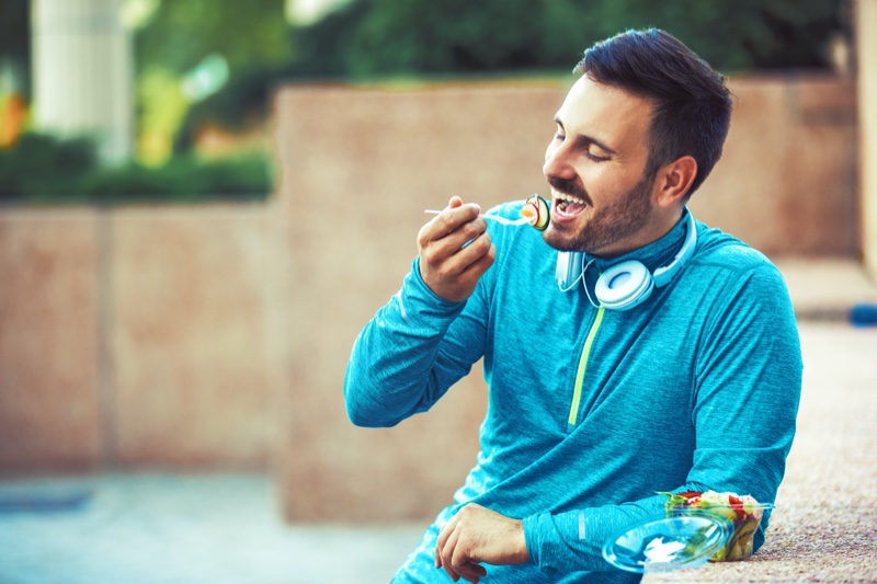 Healthy Eating Man Salad Vegetables