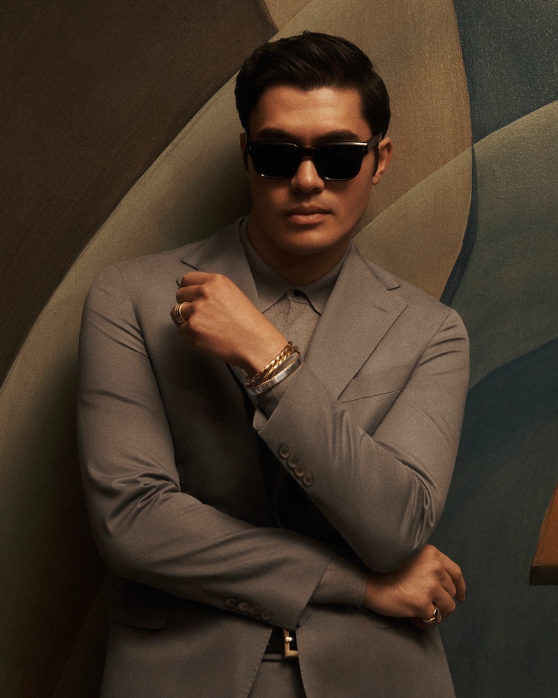 Henry Golding Suit Sunglasses David Yurman Campaign Spring Summer 2022 Men