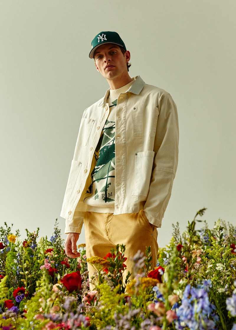 Model Rocky Harwood stars in KITH's spring 2022 lookbook.