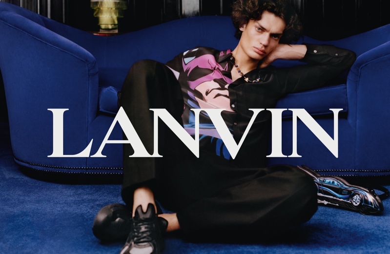 Lanvin enlists model Evan Garcia as the star of its spring-summer 2022 men's campaign.