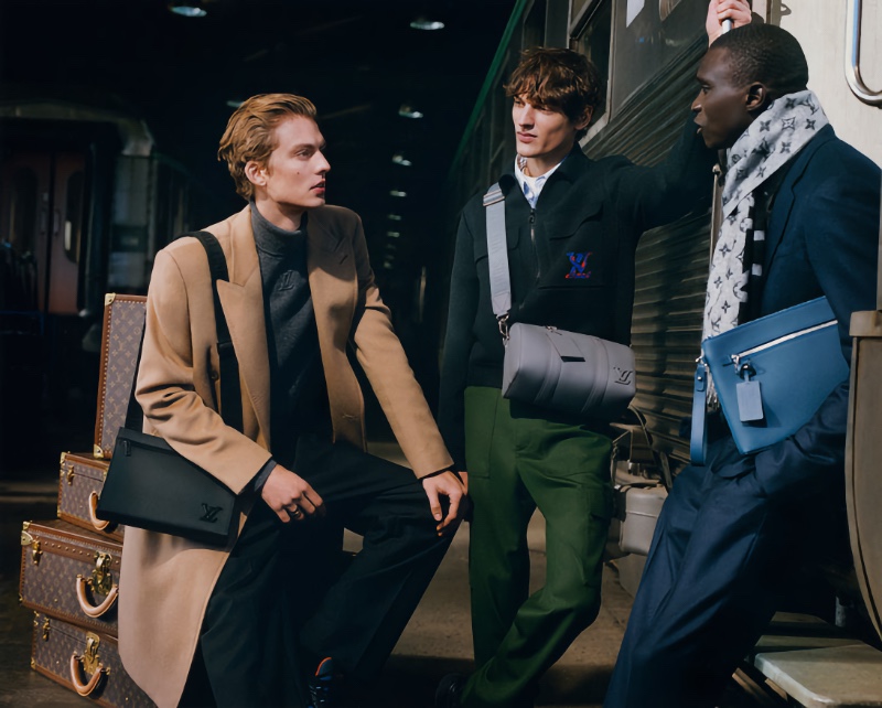 Leon Dame, Valentin Caron, and Fernando Caron star in the Louis Vuitton Aerogram campaign.