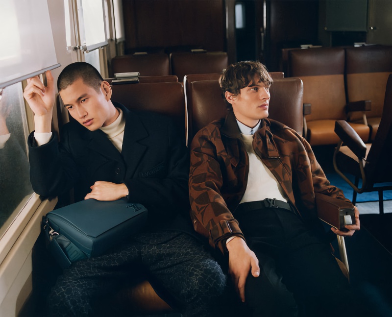 Kohei Takabatake and Valentin Caron front the Louis Vuitton Aerogram campaign.