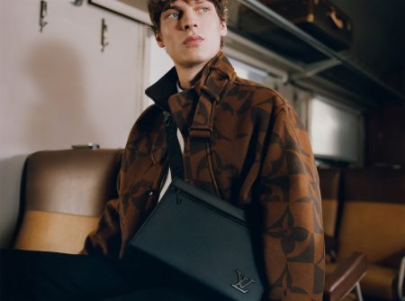 Valentin Caron stars in the Louis Vuitton Aerogram campaign.