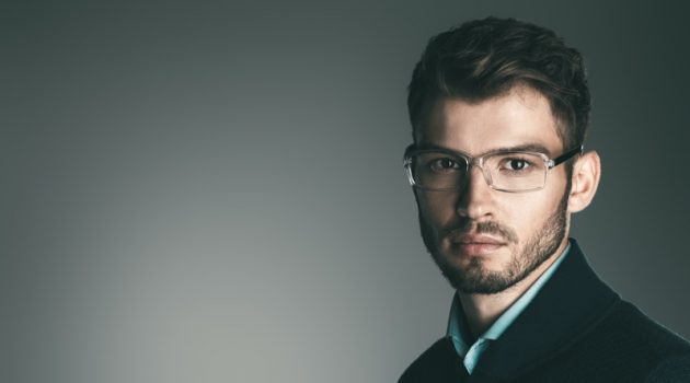 Evaluating the Different Eyeglasses Styles & 3 Tips to Finding Your Look Male Model Rectangular Glasses Clear Frames