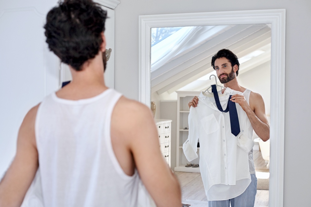 Man Getting Dressed