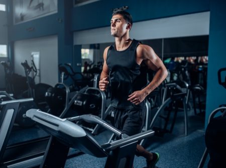 Man Running on Treadmill