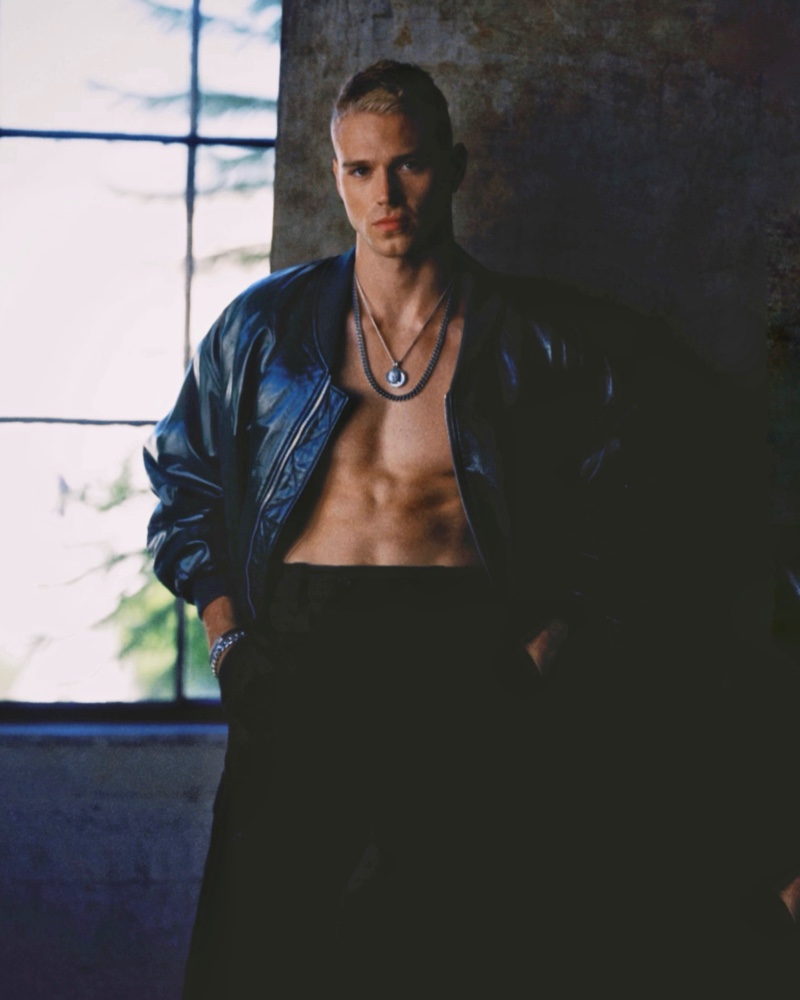 Matthew Noszka Model Leather Jacket Numéro Netherlands Photo Shoot 2022